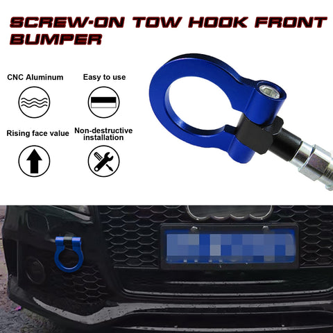 Set Anodized Alloy Blue Track Racing Style Tow Hook For Audi A4/S4 B8 2008-2019