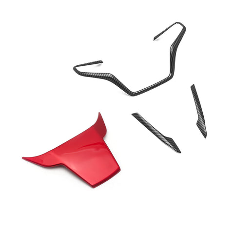 Carbon Fiber Look Steering Wheel +Lip Panel Cover Trims For Civic 10th Gen 16+