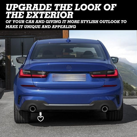 White Tsurikawa Handle Ring Heart Shaped Japanese Car Warning Loop Decoration