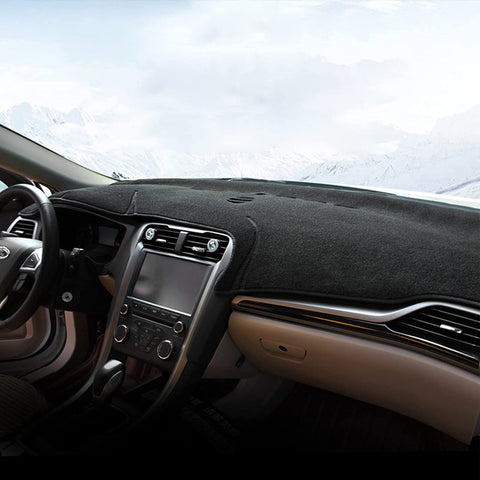 Center Console Dashboard Mat Pre-Cut Non-Slip Sunshield Sun Glare Protector Dash Carpet Pad Black Cover Compatible with Ford Fusion 2014-2019