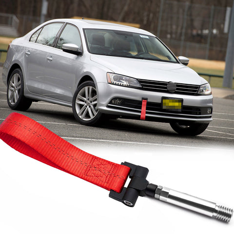 Blue / Black / Red JDM Style Tow Hole Adapter with Towing Strap for Volkswagen Jetta MK6 2011-2018