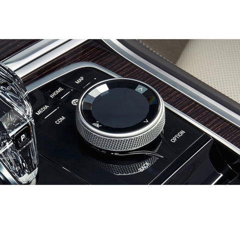 Xotic Tech Console Multimedia Knob Switch Button Cover Trim Compatible with BMW 1 2 3 4 5 7 X1 X3 X4 X5 X6 7-Button iDrive (Crystal)