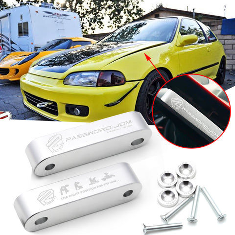 Red / Gold / Blue / Black / Neo / Silver Hood Spacer Riser Kit for Honda Civic Acura Integra, Aluminum Alloy Billet Car Hood Vent Spacer Riser Modification Set