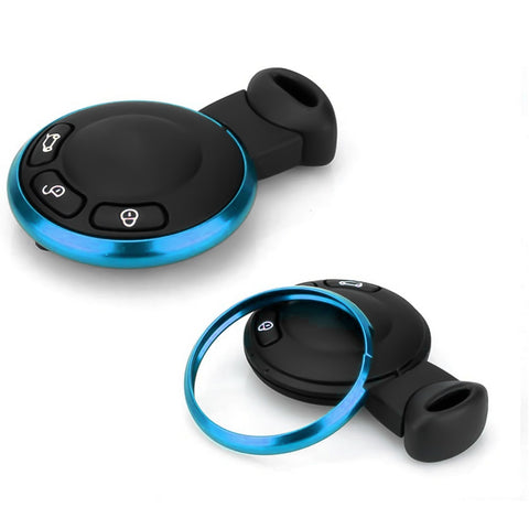 Sky Blue Aluminum Remote Control Key Ring Rim Surrounding For Mini Cooper JCW R55 R56