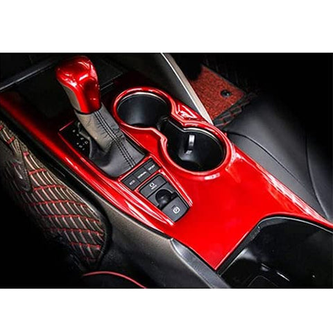 ABS Red / Blue / Carbon Fiber / Wood Center Console Cup Holder Panel Trim For Toyota Camry SE LE 2018-up