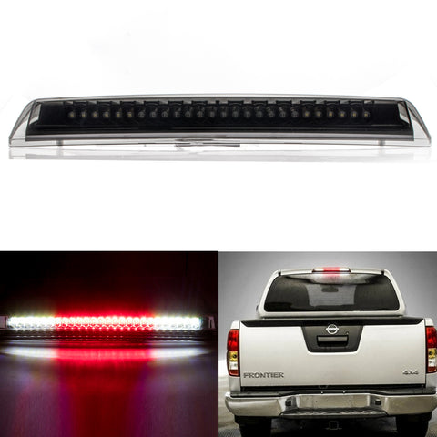Chrome / Smoked Housing LED 3rd Third Brake Tail Light High Mount Stop Cargo Lamp for Nissan Titan 2004-2015, Super Bright 26-SMD