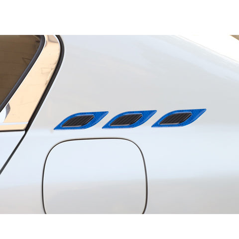 6x White w/ Carbon Fiber Pattern 3D PVC Night Reflect Car Vent Edge Bumper Decal