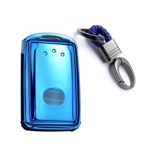 Blue Soft TPU Full Protect Remote Smart Key Fob Cover Case w/Keychain For Mazda 3 2019-2025