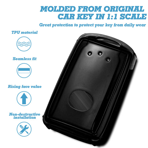 Black Soft TPU Full Protect Remote Smart Key Fob Cover For Mazda CX-9 2020-2025