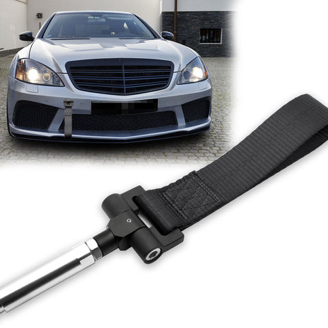 Blue / Black / Red JDM Style Tow Hole Adapter with Towing Strap for Mercedes C S ML CLA GLA Class