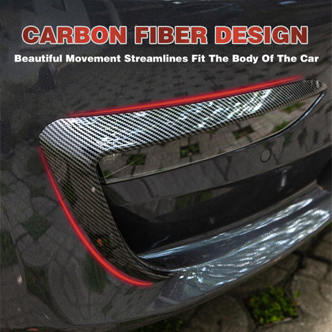 Front Fog Light Lamp Eyebrow Cover Trim Compatible With Tesla Model 3 2017-2023, 2pcs (Carbon Fiber Pattern)