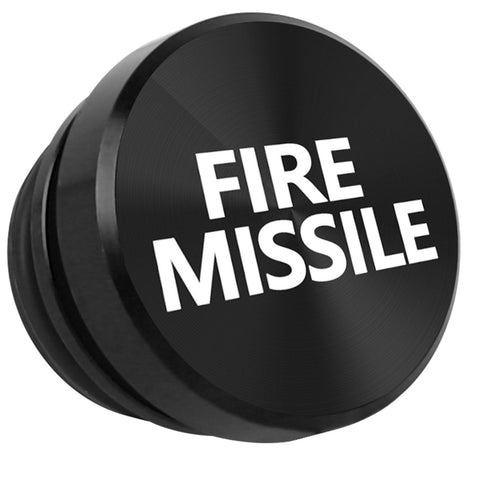 FIRE Missile Cigarette Lighter Push Button Plug Replacement Cover, Aluminum Black, Fit Cars Trucks SUVs with 12V Power Source