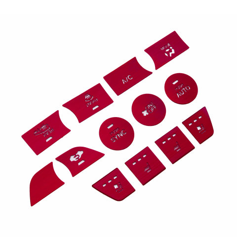 13Pcs Red Aluminum Center Dashboard Switch Cover Trim For Honda Accord 2018-2021