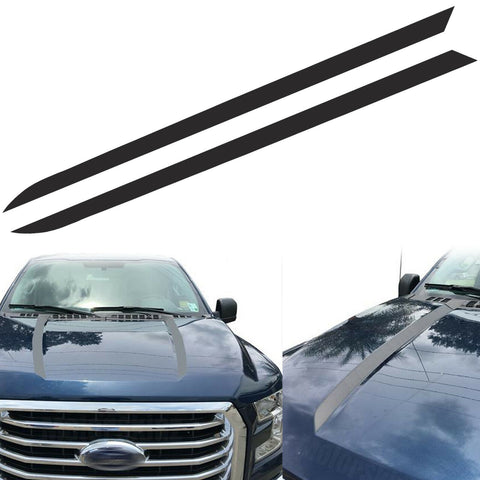 2x Glossy Black / Matte Black / Glossy Red Spear Hood Decal Vinyl Stripe Sticker for Ford F-150 2015-2019