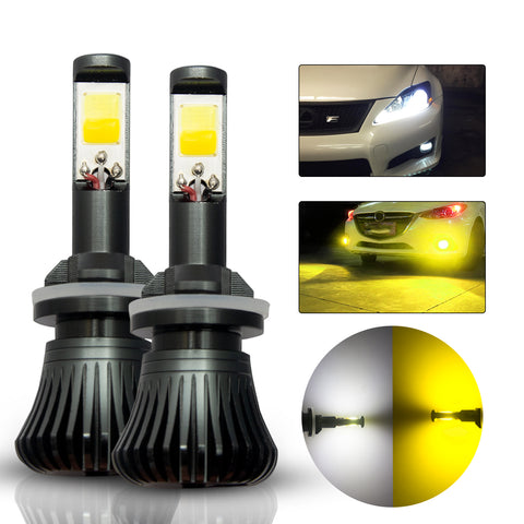 9005 9006 HB3 HB4 / H8 H9 H11 / 880 881 889 COB LED Bulb White Golden Yellow Dual Color Fog Light Conversion Kit