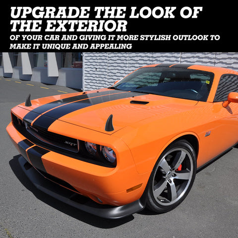 2Pcs Black Devil Bull Horn Antenna Roof Stickers Decor For Car Front Rear Bumper