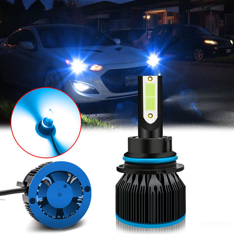 8000K Ice Blue LED Headlight Bulb All-in-One Conversion High Low Beam Kit, 6000LM Super Bright Fog Light Replacement