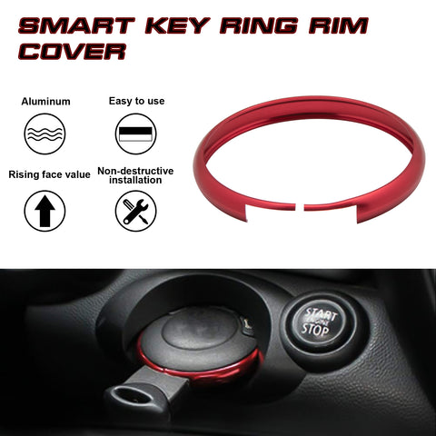 Red Aluminum Remote Control Key Ring Rim Surrounding For Mini Cooper JCW R55 R56