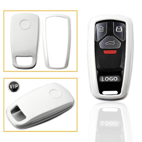 Carbon Fiber Pattern/ Glossy Black/ Glossy Red/ Glossy White Key FOB Cover Shell Case for 2017+ Audi Keyless Remote