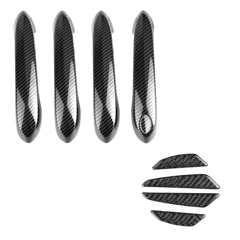 Carbon Fiber Style Door Handle+Door Edge Protect Guard Trim For BMW 330i 2019-21