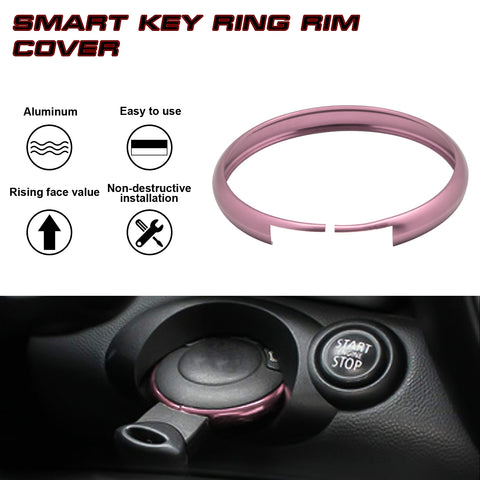 Pink Aluminum Remote Control Key Ring Rim Surrounding For Mini Cooper JCW R55 R56