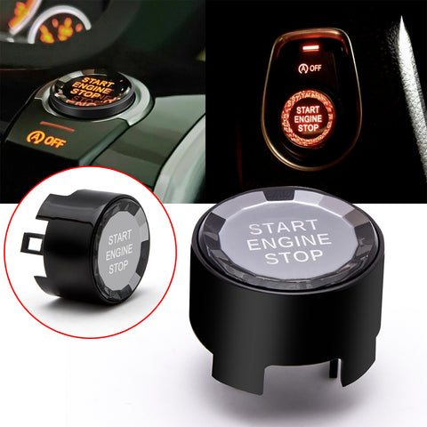 Red / Silver / Blue / Black Crystal Start Stop Button Cover Trim Engine Ignition Switch Replacement Cap for BMW 1 2 3 4 5 7 Series X1 X3 X5