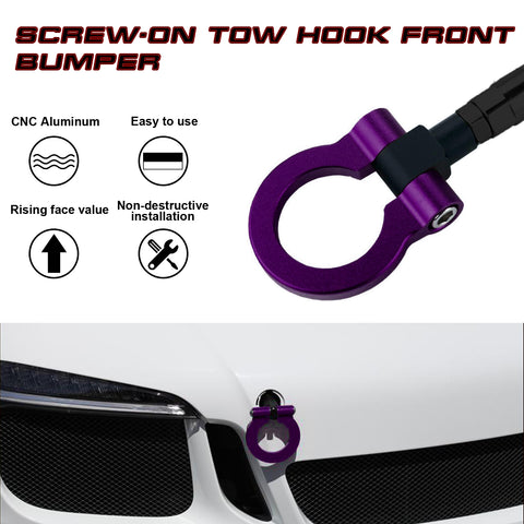Purple Track Racing Style Aluminum Tow Hook For Porsche Carrera 911 991 2014-up