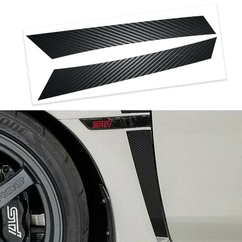 5D Carbon Fiber Style / Matte Red Fender Vent Overlays Vinyl Decal Trim for Subaru WRX STI 2015-2021