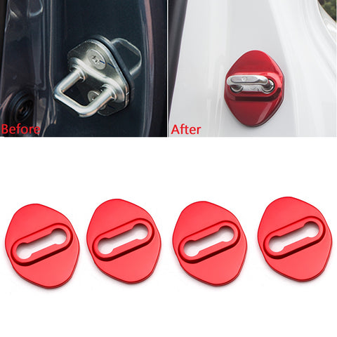 4pcs Blue/Black/Red/Silver Door Lock Cover Stainless Steel Car Door Lock Latches Cover Protector for Toyota Camry 2006-up
