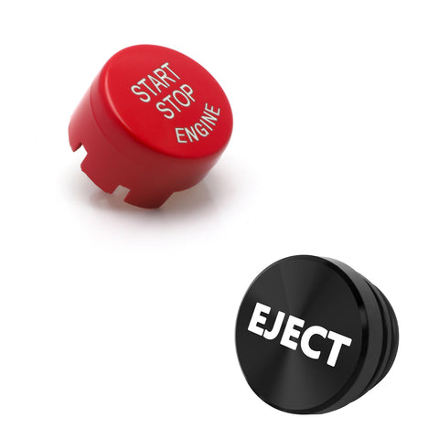 Red Engine Start + Cigarette Lighter Eject Button Trim For BMW F20 w/OFF Button