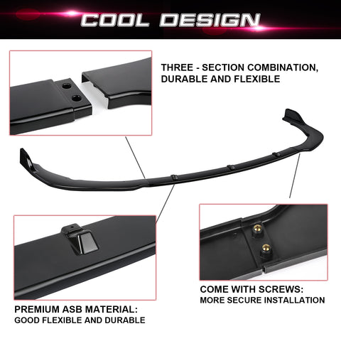 Front Bumper Spoiler Compatible For Toyota Camry 2018-2024 SE XSE Front Bumper Lip Chin Spoiler Splitter Diffuser Protector Guard Gloss Black 3pcs Decoration Trim