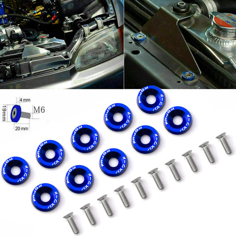 Blue / Black / Red / Gold / Purple / Silver Fender Bumper Washer Bolt, CNC Finishing Washer Engine Bay Screw Dress Up Fastener Kit