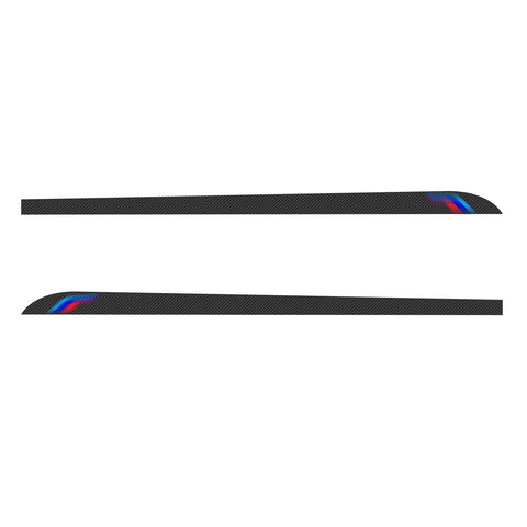 2x Carbon Fiber Pattern Side Skirt Stripe Sticker For BMW 3 4 5 Series 320i 420i