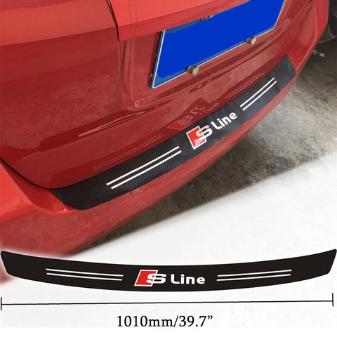 Carbon Fiber Painted Vinyl Rear Bumper Guard Sill Decal for Audi
