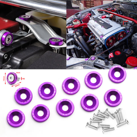Blue / Black / Red / Gold / Purple / Silver Fender Bumper Washer Bolt, CNC Finishing Washer Engine Bay Screw Dress Up Fastener Kit