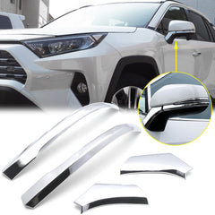 4pcs ABS Chrome Rear View Side Mirror Cover Molding Trim for Toyota RAV4 2019-2024