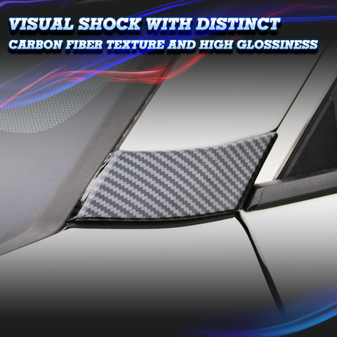 Exterior Front Side Door Window A Pillar Molding Cover Trim Compatible With Toyota RAV4 2019-2024,Carbon Fiber Pattern
