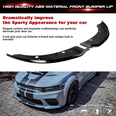 2X Black Bumper Corner Spoiler Splitter Trim For Charger SRT Scat Pack 2015-2019