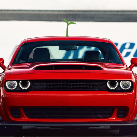 Racing Style Green Sapling Antenna Roof Stickers Decor For Car Front Rear Bumper