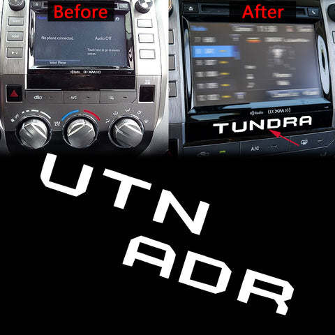 Red / White Dashboard Radio Letter Insert Overlay Vinyl Decal Sticker for Toyota Tundra 2014-2019
