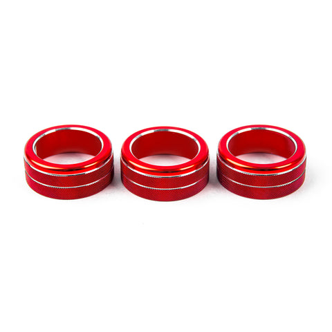3x Red Center Console AC Switch Knob Ring Covers For Honda Civic 11th Gen 2022+