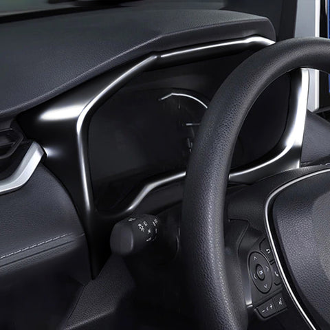 Interior Center Console Dashboard Instrument Frame Moulding ABS Cover Trim For Toyota RAV4 2019-2024, Glossy Black