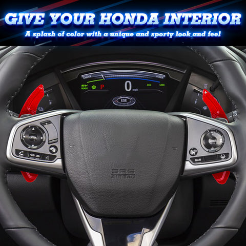 Red Aluminum Steering Wheel Paddle Shifter Extension For Honda Accord Civic 10th CRV