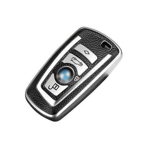 Silver Full Cover Smart Key Fob Exact Fit Cover w/Keychain For BMW F20 F21 F22 F25 F30 F31