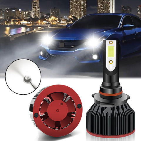 6000K Xenon White LED Headlight Bulb All-in-One Conversion High Low Beam Kit, 6000LM Super Bright Fog Light Replacement