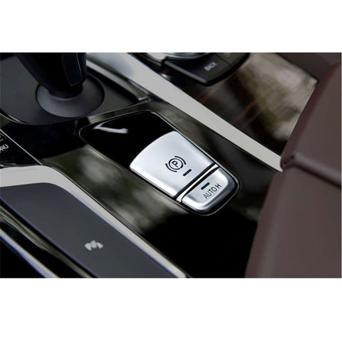 2Pcs Silver Gear P Brake+Hold Function Button Cover For BMW F10 5 Series 18-19