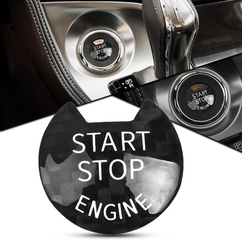 Black Carbon Fiber Start Stop Push Button Cover For Nissan Infiniti Q50 QX60
