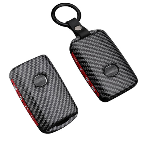 Carbon Fiber Texture Full Protect Keyless Key Fob Cover For Mazda CX-9 2020-23