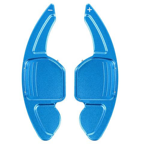 Steering Wheel Paddle Shifter Cover Trim, CNC Aluminum Alloy, Compatible With Audi A3 A4 A5 A6 A7 A8 S3 S4 S5 S6 S7 S8 RS3 RS6 Q3 Q5 SQ5 Q7 (Blue)