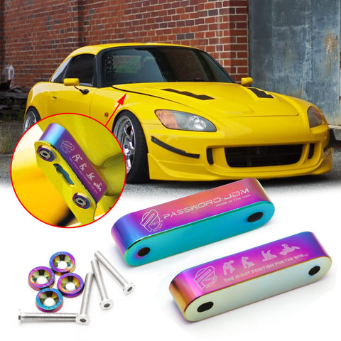 Red / Gold / Blue / Black / Neo / Silver Hood Spacer Riser Kit for Honda Civic Acura Integra, Aluminum Alloy Billet Car Hood Vent Spacer Riser Modification Set